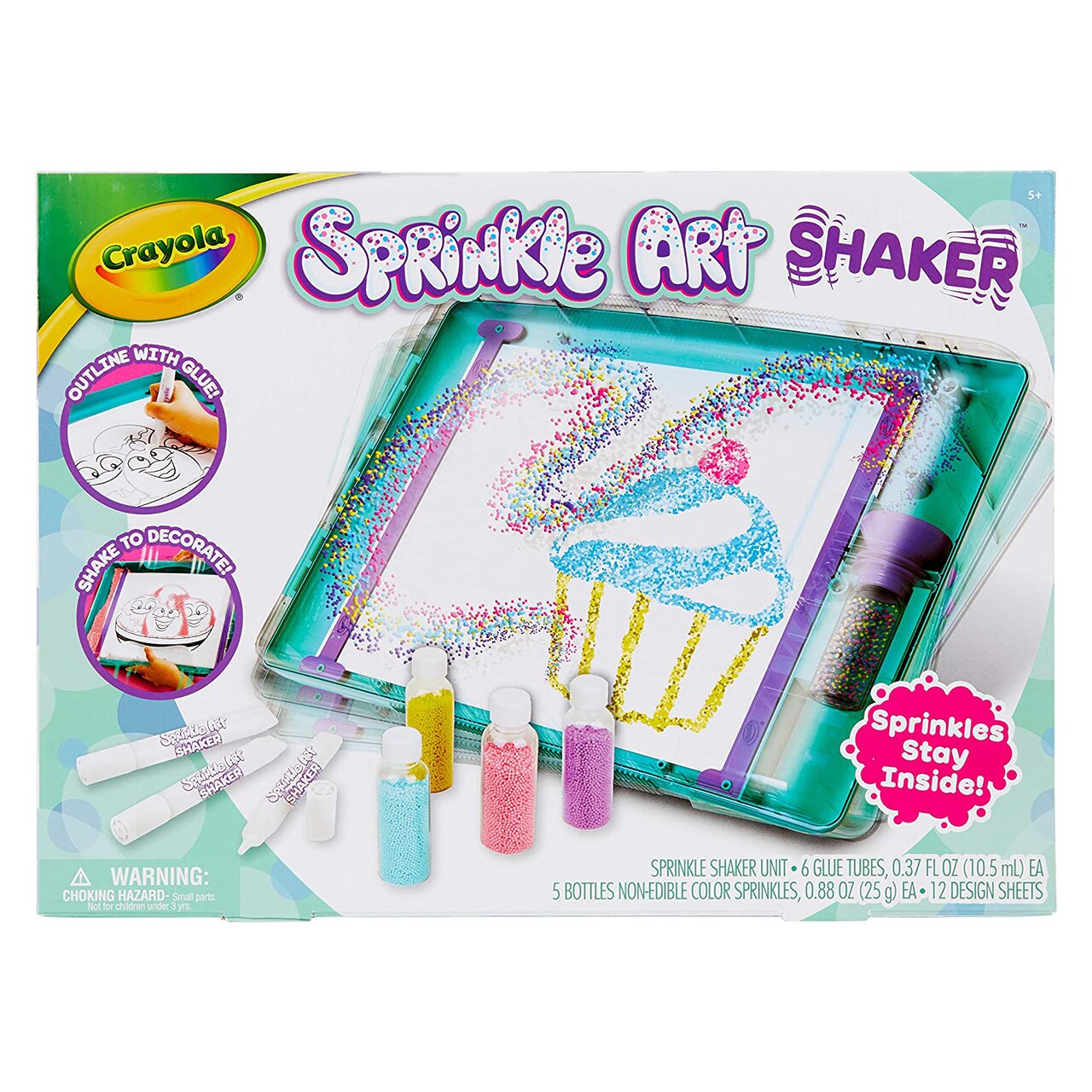 Crayola Sprinkle Art Shaker, Rainbow Arts and Crafts, Gifts for Girls & Boys, Ages 5, 6, 7, 8
